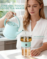 Blue One-Touch Teapot