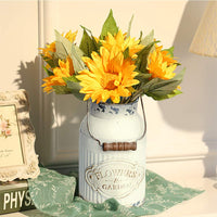 White Metal Milk Jug Vase