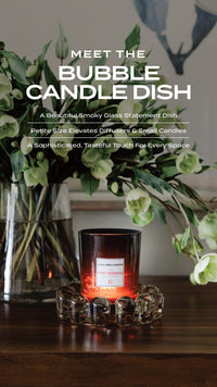 Clear Glass Bubble Candle Dish