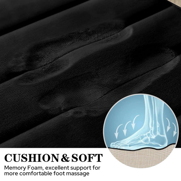 Black Memory Foam Bath Mat (Set of 3)