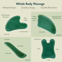 Green Gua Sha Tools (Set of 4)