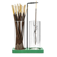 Green Glass Incense Holder