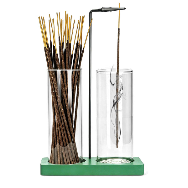 Green Glass Incense Holder
