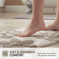 Taupe Cotton Bath Rug