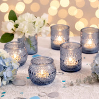 Blue Votive Candle Holders (Set of 16)
