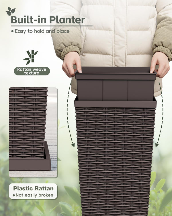Brown Tall Planter (Set of 2)
