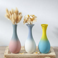 Multicolor Ceramic Bud Vases (Set of 3)