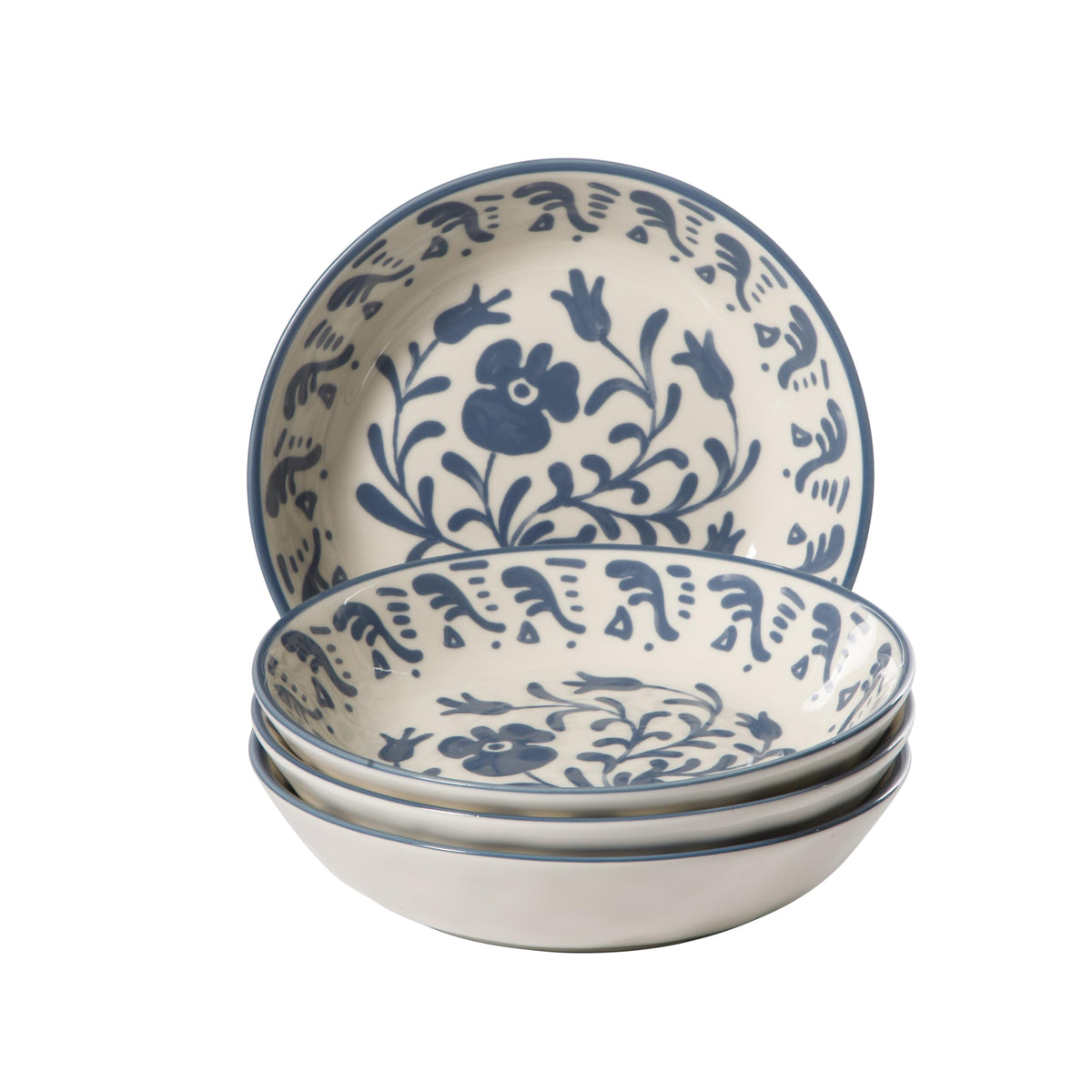 Iris Blue Pasta Bowls (Set of 4)