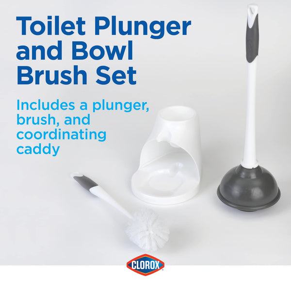 White Plunger & Bowl Brush (Set of 2)