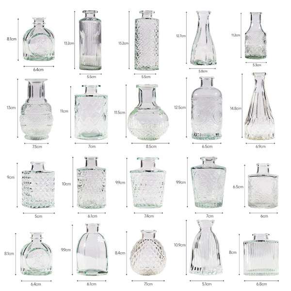 Clear Glass Flower Bud Vases