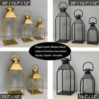 Black Metal Lanterns (Set of 3)
