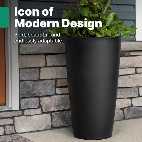 Onyx Black Tapered Planter (Set of 2)