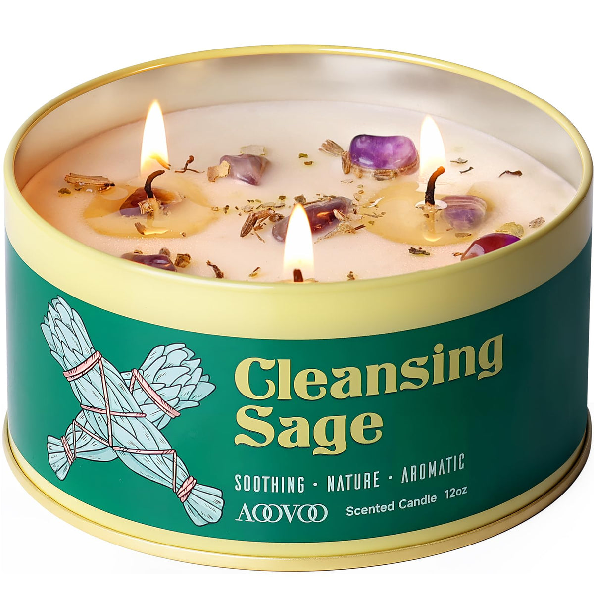 Sage & Crystal Soy Candle