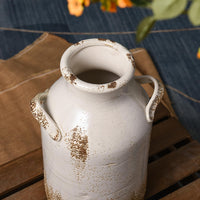 White Distressed Ceramic Vase