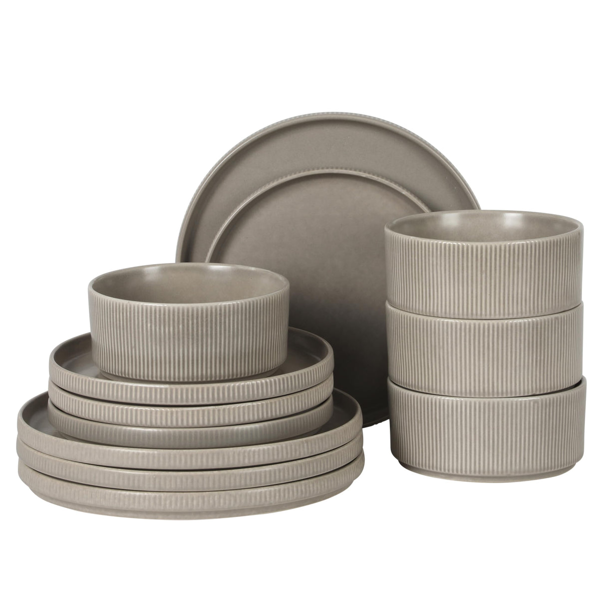 Chateau Grey Stoneware Set (Set of 12)