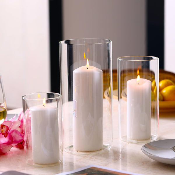 Seeded Glass Hurricane Candle Holder