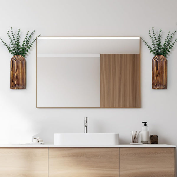 Brown Wooden Wall Planters (Set of 2)