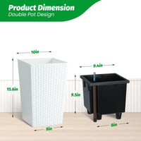 White Self-Watering Planters (Set of 4)