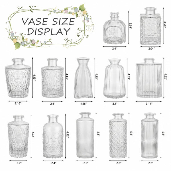 Transparent Glass Bud Vases