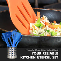 Blue Silicone Kitchen Tools (Set of 9)