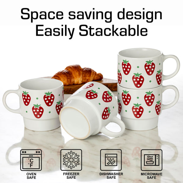 Strawberry Coffee Mugs (Set of 4)