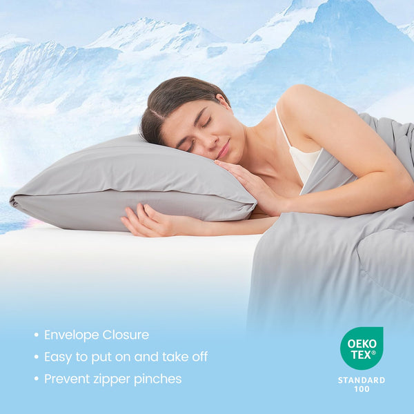 Light Grey Cooling Pillowcases (Set of 2)