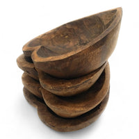 Brown Wooden Heart Bowl