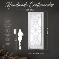 White Wood Candle Sconces (Set of 2)