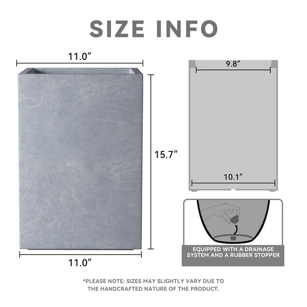 Slate Square Concrete Planter