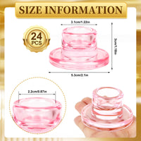 Pink Glass Taper Holders (Set of 24)