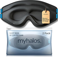 Black 3D Blackout Sleep Mask (Set of 2)
