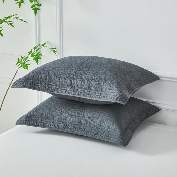 Floral Quilted Pillow Shams (Set of 2)