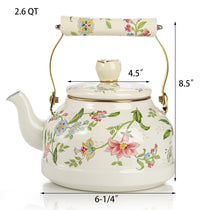 Green Floral Enamel Kettle