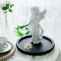 Black Beaded Round Tray