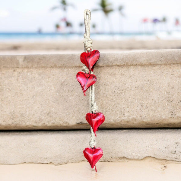 Red Metal Heart Bells