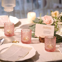 Pink Votive Candle Holders (Set of 12)