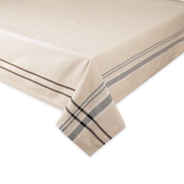 Taupe French Stripe Tablecloth