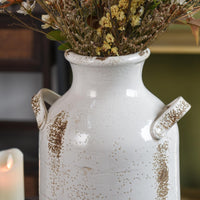 White Distressed Ceramic Vase