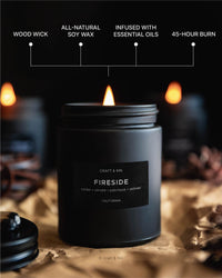 Smoky Fireside Wood Wick Candle