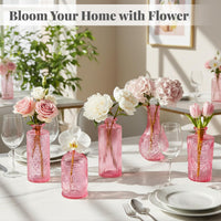 Pink Flower Bud Vases (Set of 12)