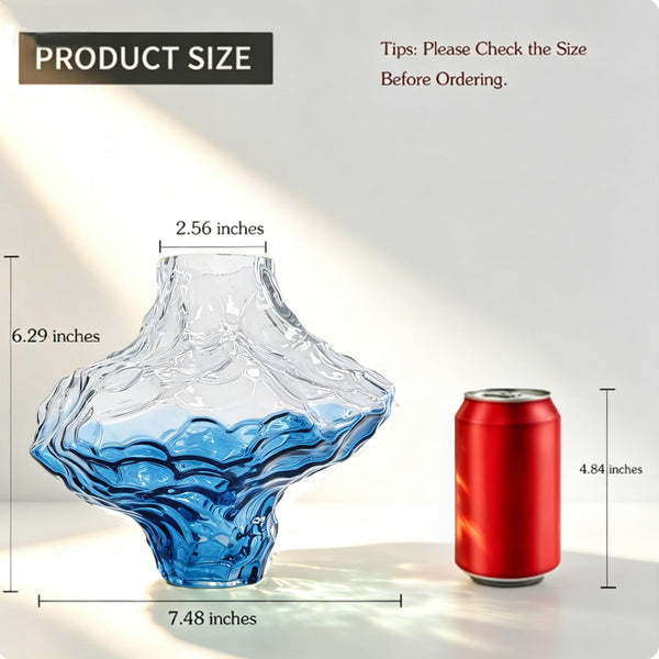 Blue Glass Flower Vase