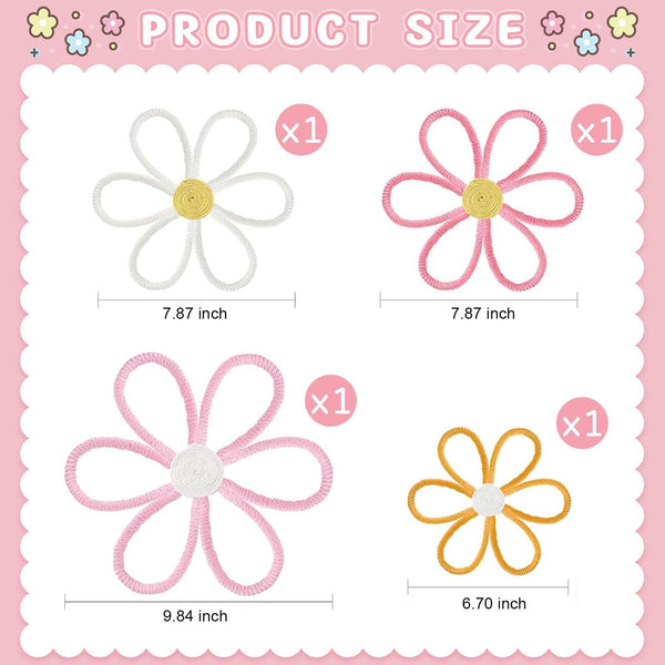 Woven Daisy Wall Decor (Set of 4)
