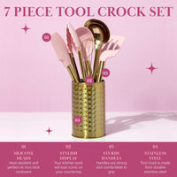 Pink & Gold Utensil Set (Set of 7)