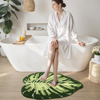 Green Monstera Bath Mat