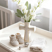 White Ceramic Cross Vase