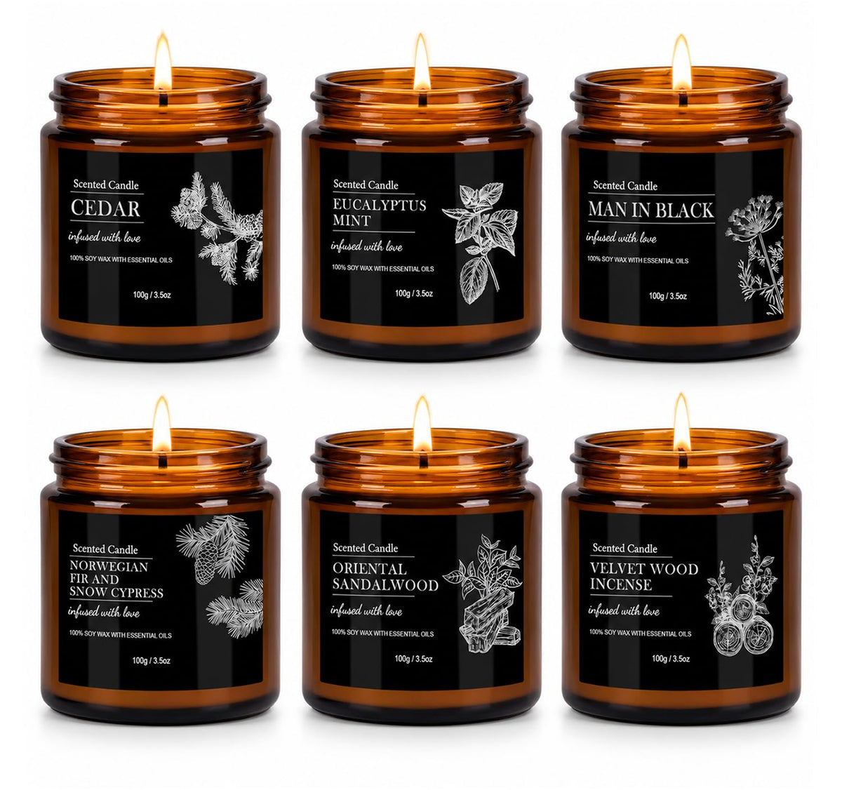 Scented Candle Gift Set (Set of 6)