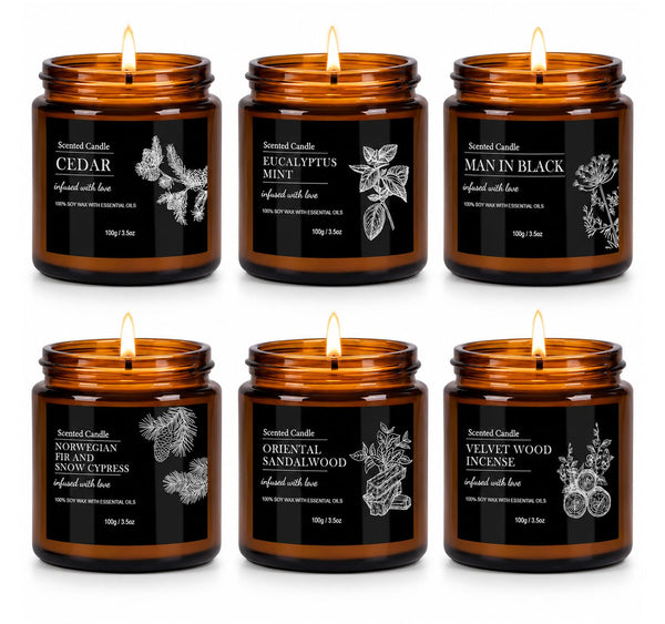 Scented Candle Gift Set (Set of 6)