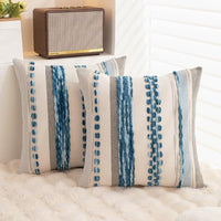 Sky Blue Striped Pillow Cover (Set of 2)