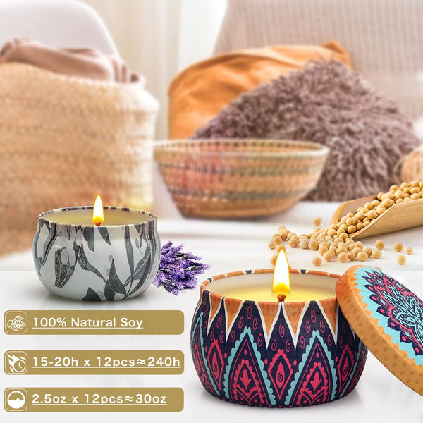 Scented Candle Gift Set (Set of 12)