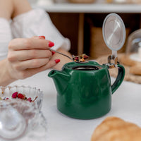 Forest Green Porcelain Teapot